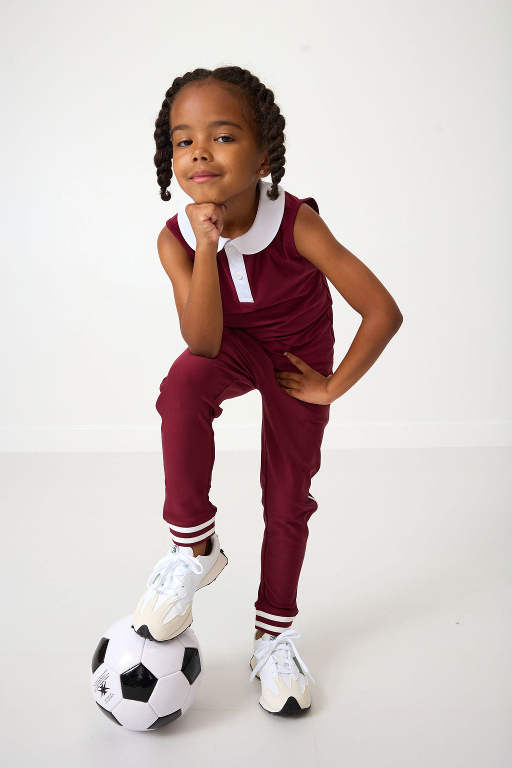 Girly Girl Tank in Maroon & White