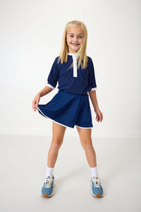 Henley Shirt in Navy & White