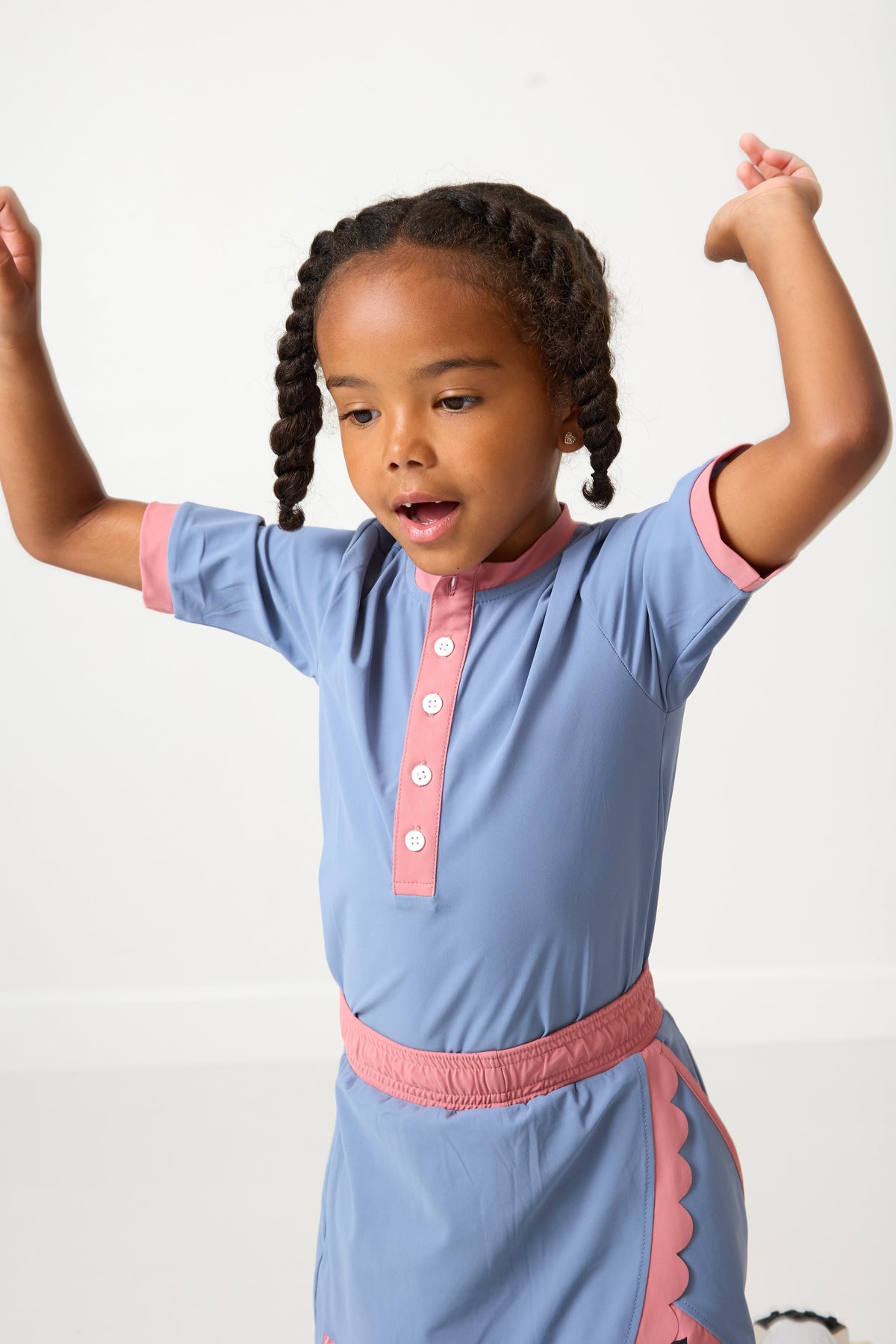 Henley Shirt in Dusty Pink & Slate