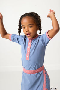 Henley Shirt in Dusty Pink & Slate