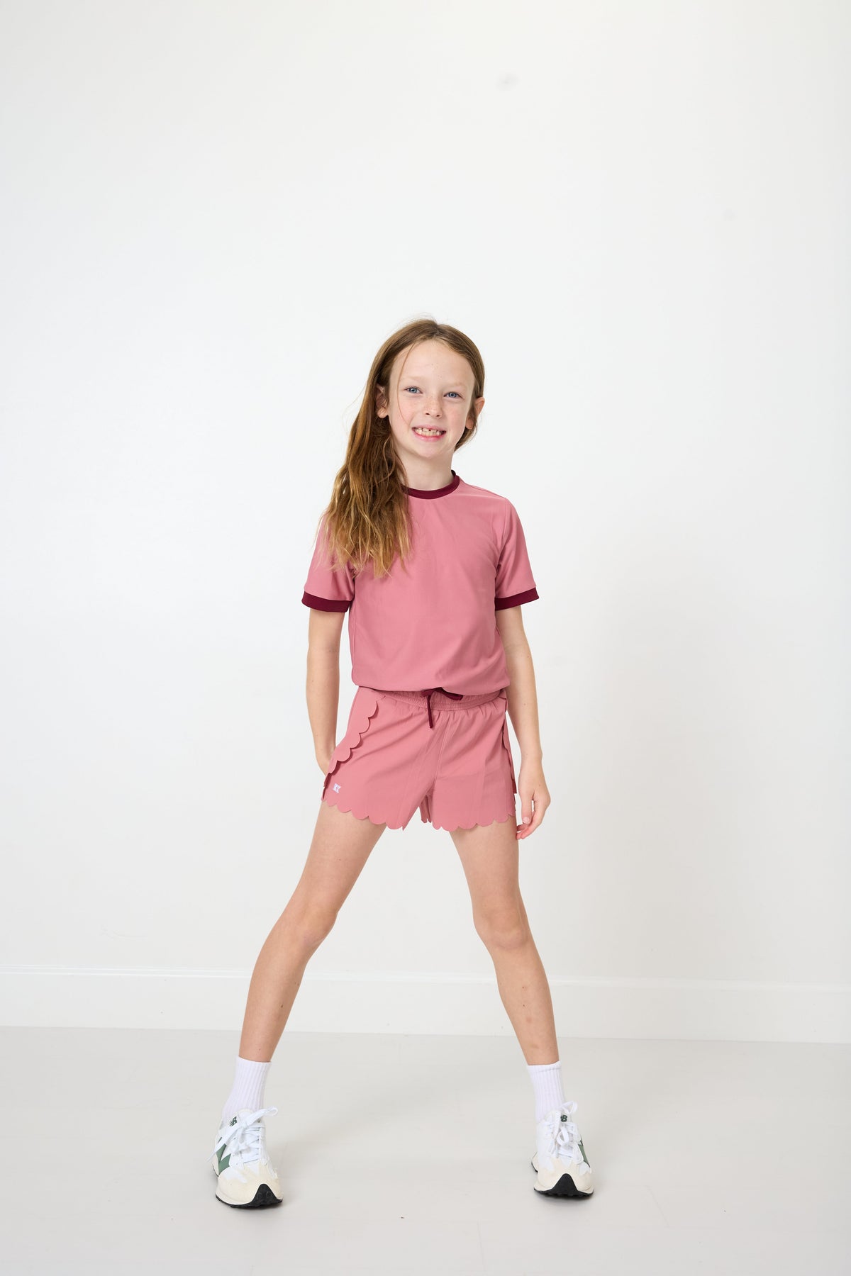 Scalloped Shorts in Dusty Pink