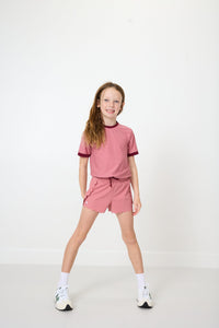 Scalloped Shorts in Dusty Pink