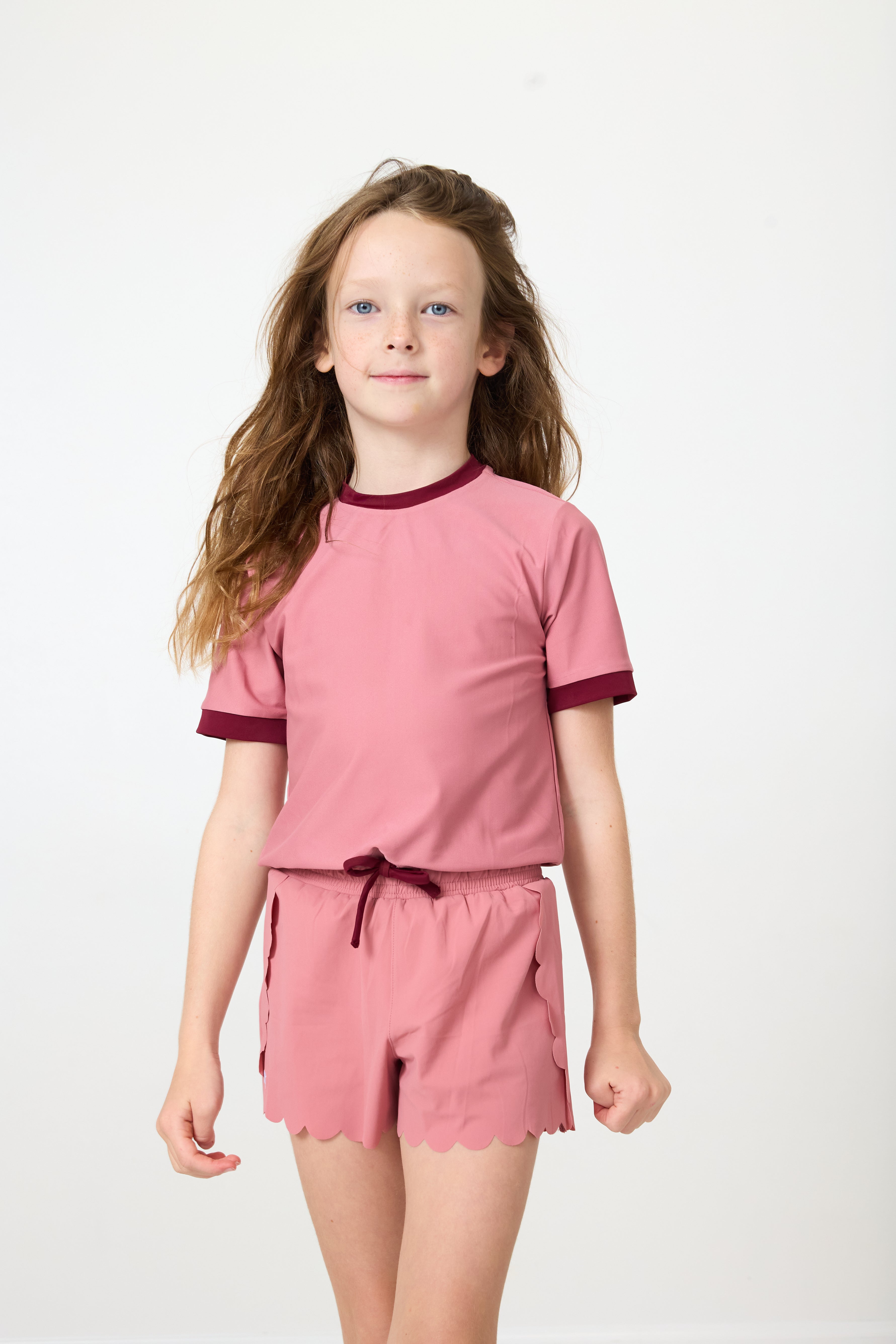 Dance Tee in Dusty Pink & Maroon