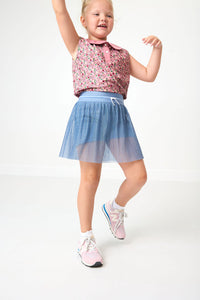 Pleated Skort in Slate