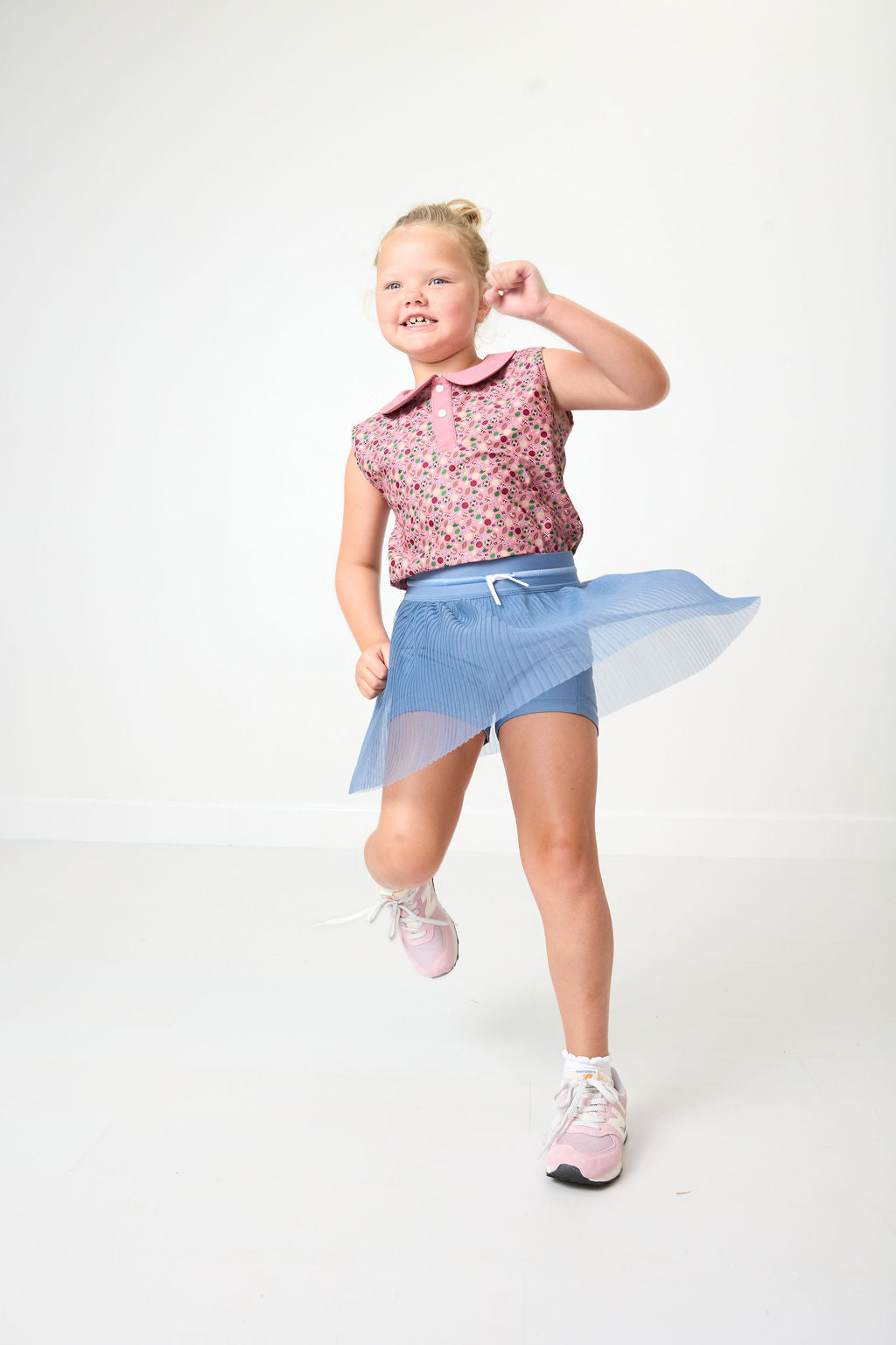 Pleated Skort in Slate