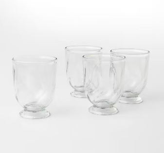 14oz 4pk Footed Drinking Glasses - Threshold™ designed with Studio McGee