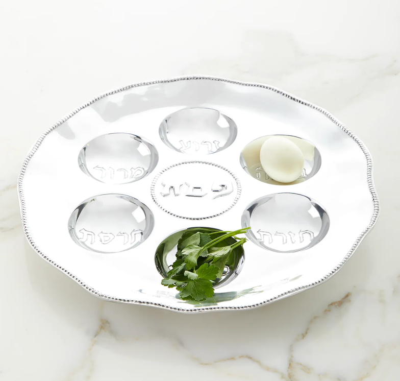 Beatriz Ball Judaica Seder Plate with Metal Pearls