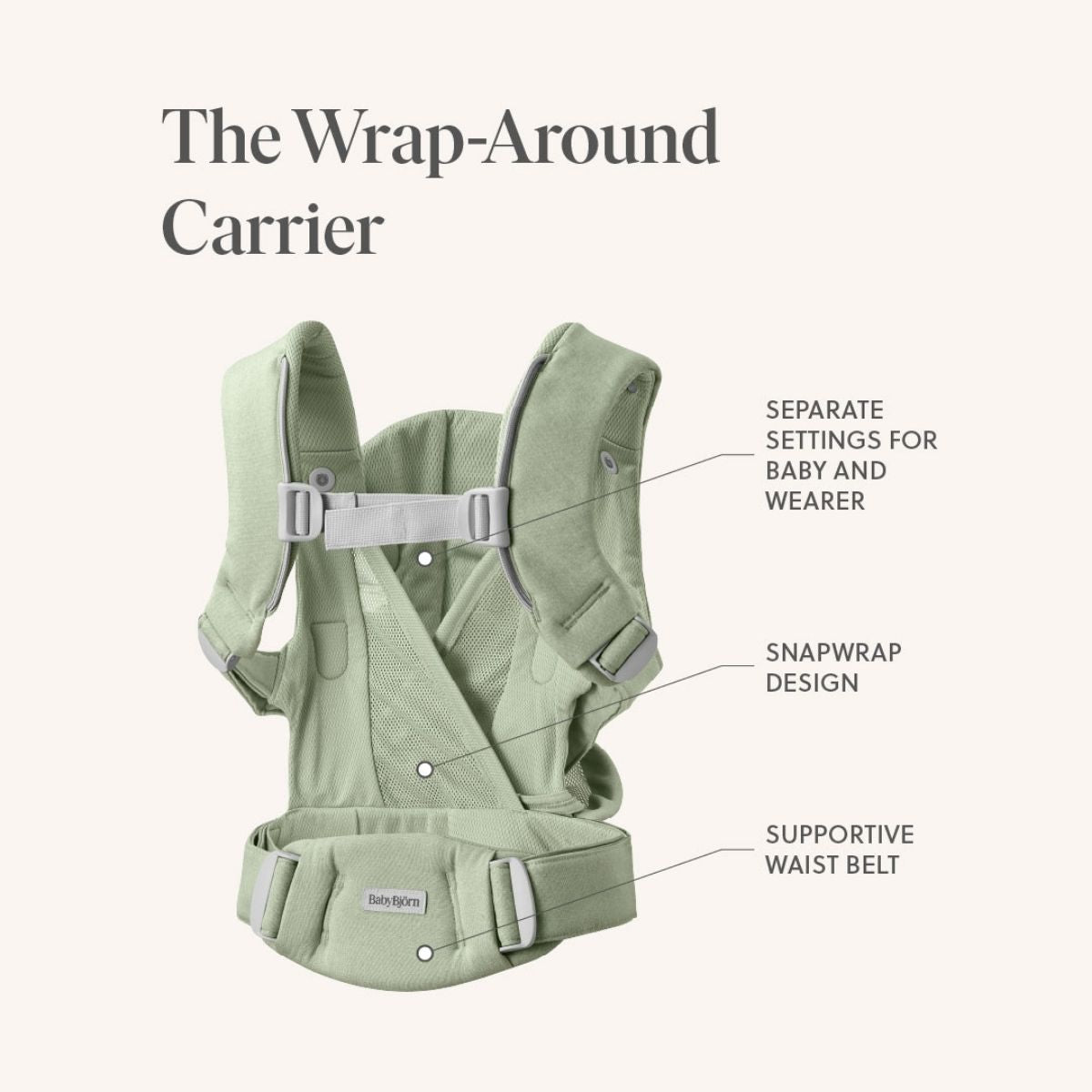 Baby Carrier Hold in Woven Light Green