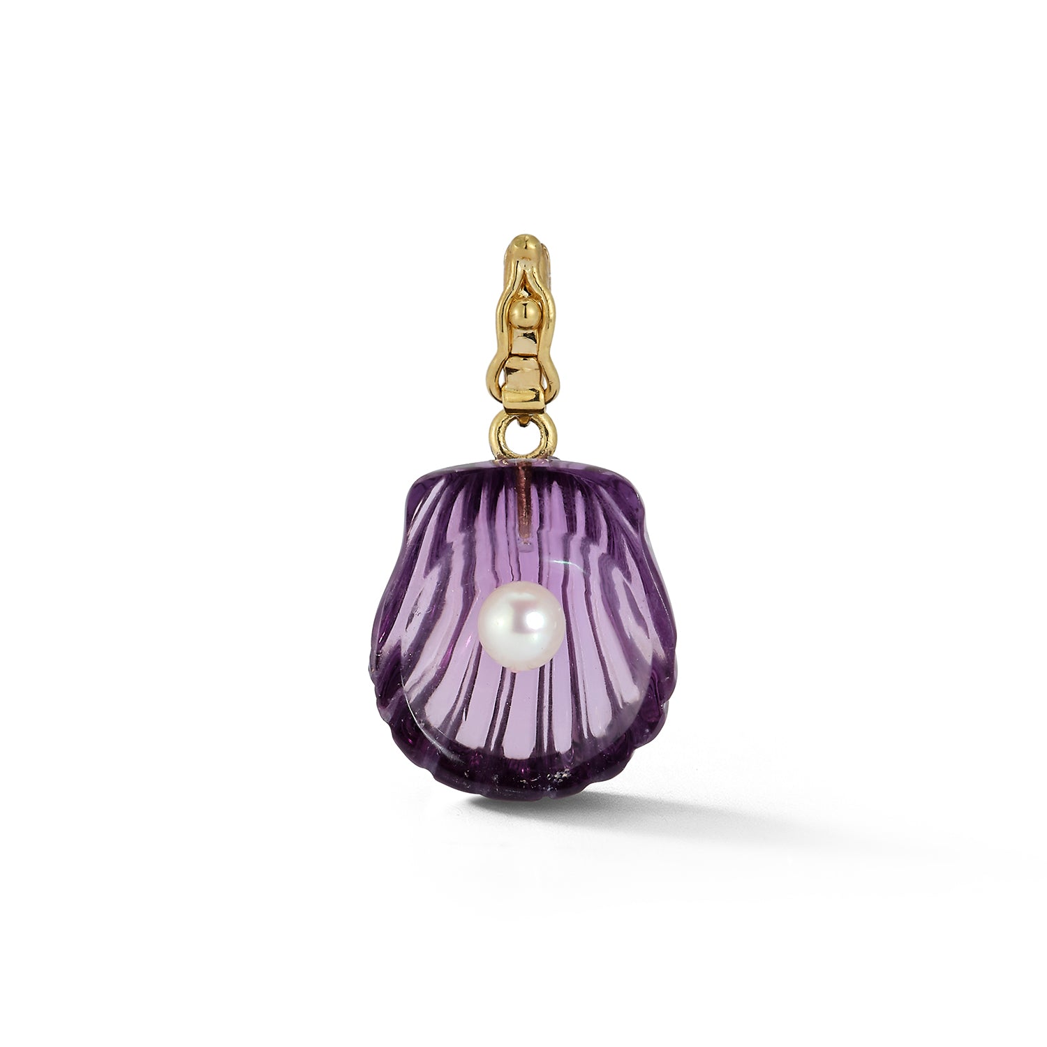 Dream Shell Scallop Pendant in Amethyst