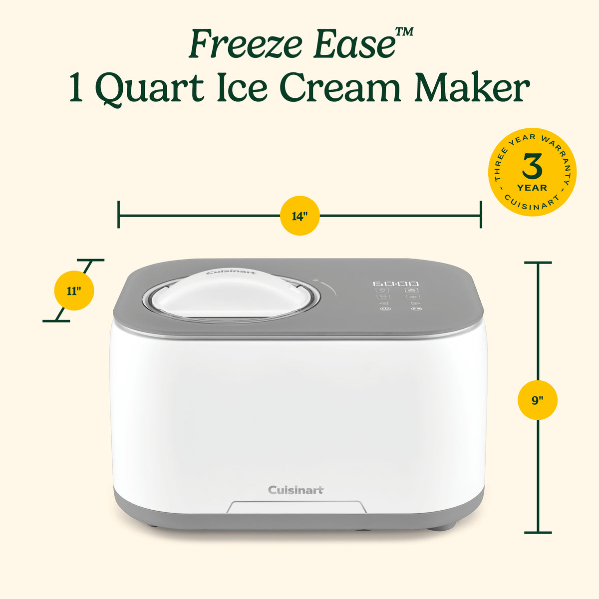 Freeze Ease 1-Quart Ice Cream Maker in White and Gray