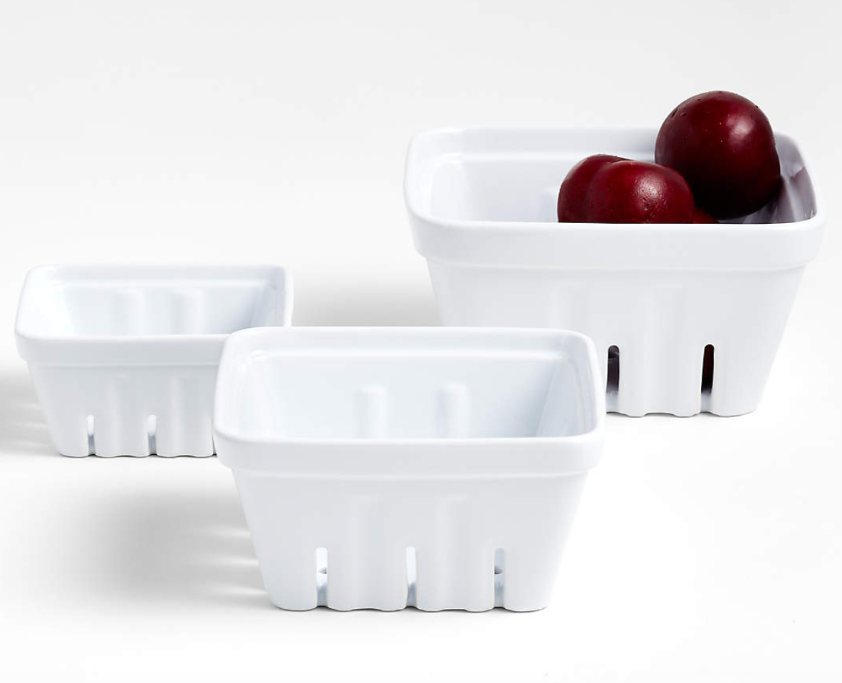 Berry Box Colanders White, Set of 3