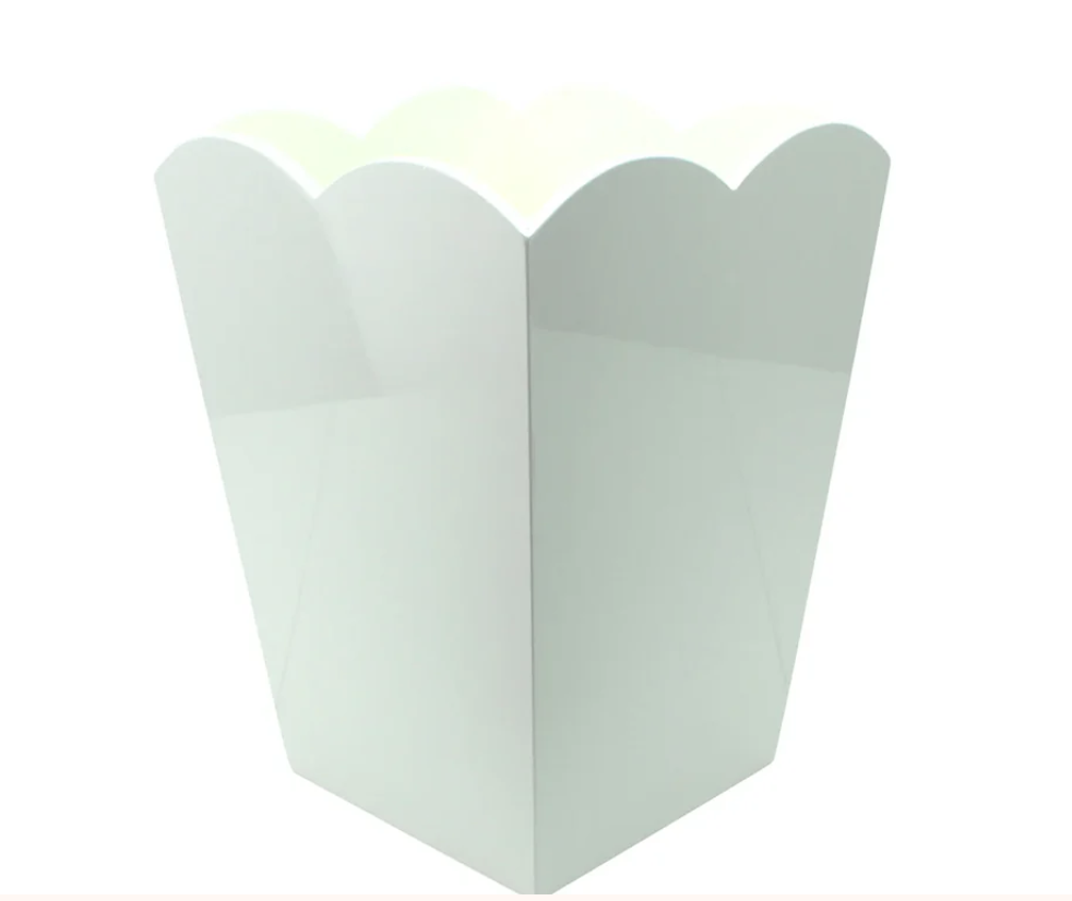 Addison Ross Scalloped Bin White