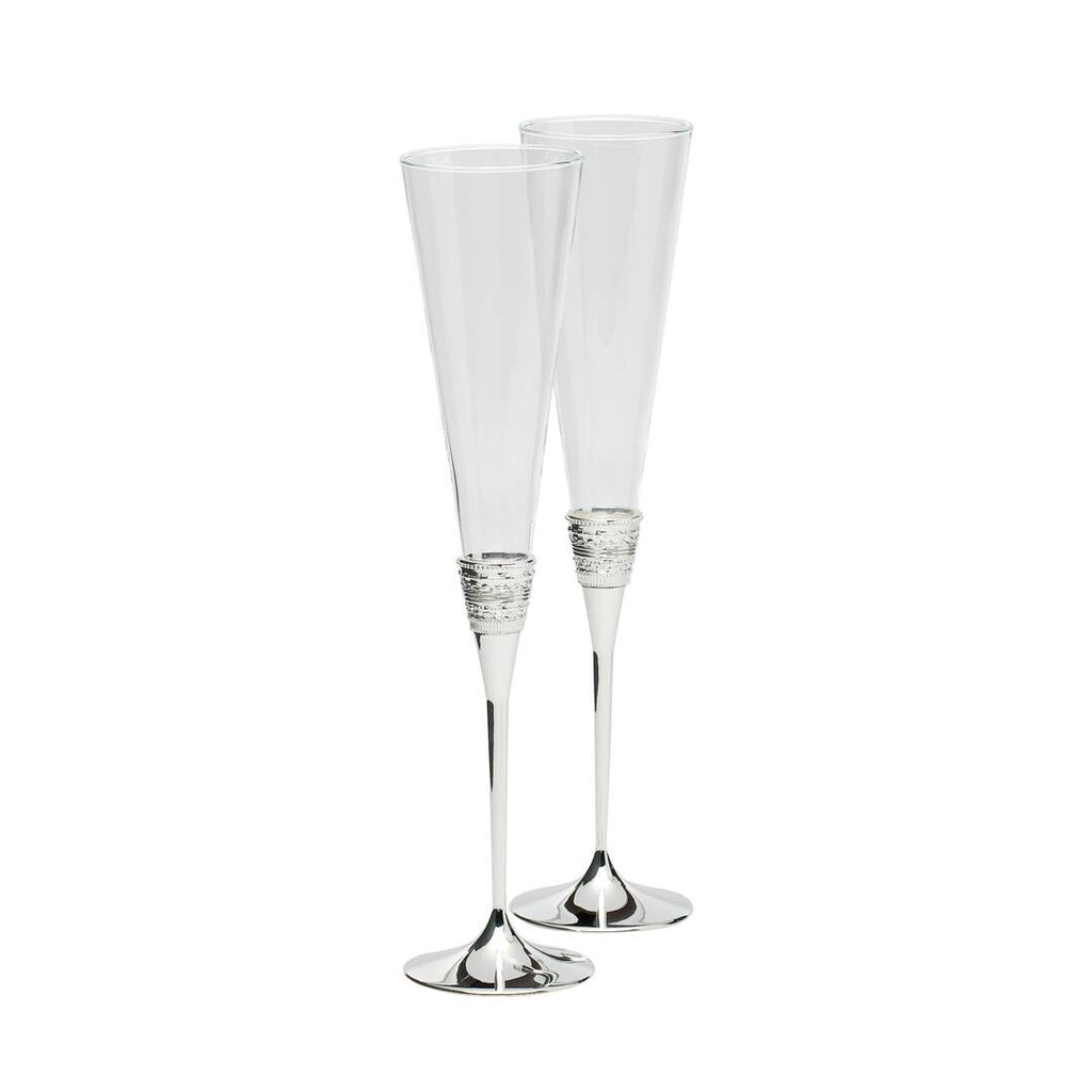 Vera Wang With Love Toasting Flute in Silver, Set of 2