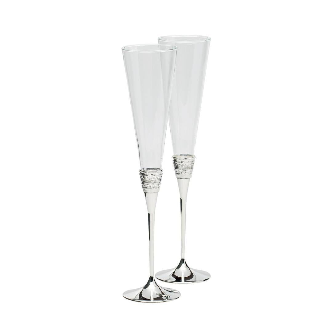Vera Wang With Love Toasting Flute in Silver, Set of 2