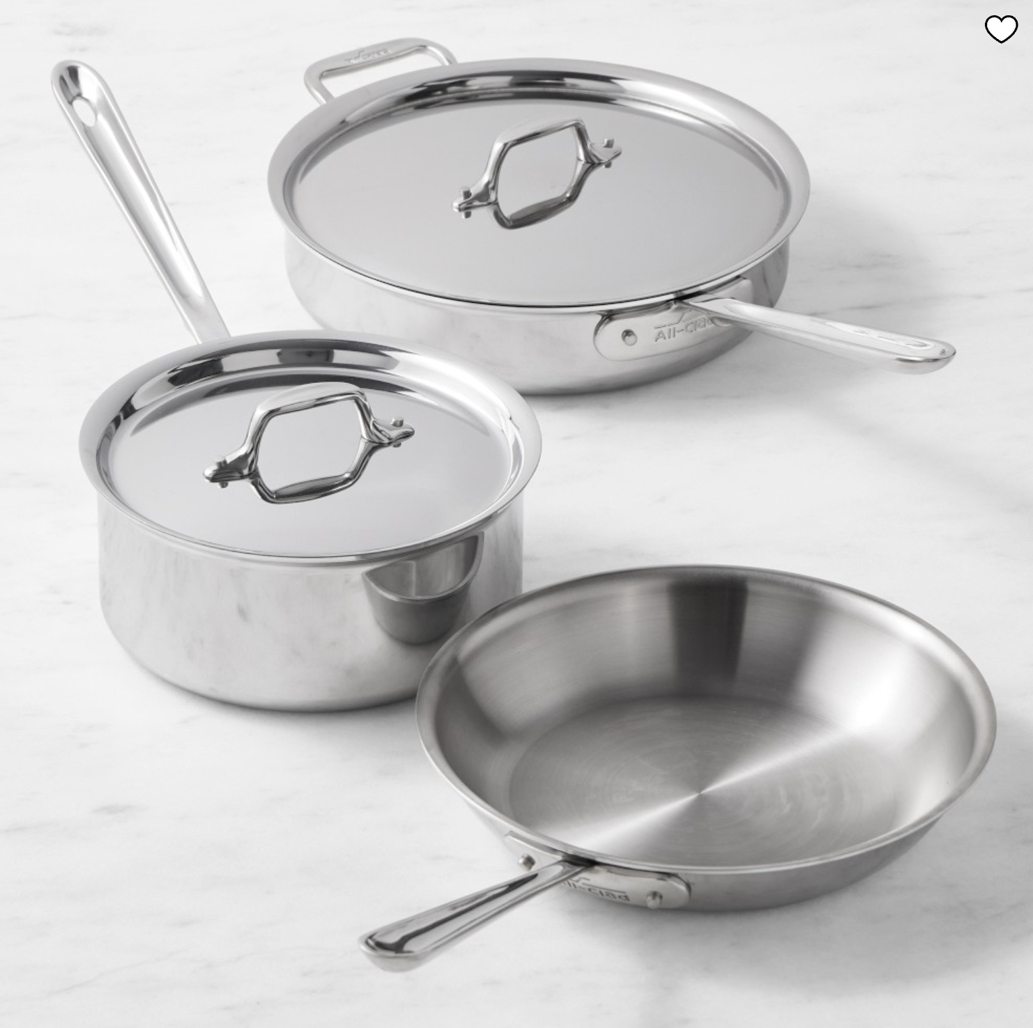 All-Clad D3® Tri-Ply Stainless-Steel 5-Piece Cookware Set