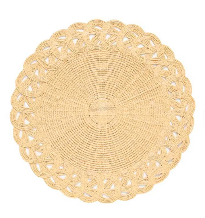 'Elia' Handwoven Straw Effect Placemat in Natural
