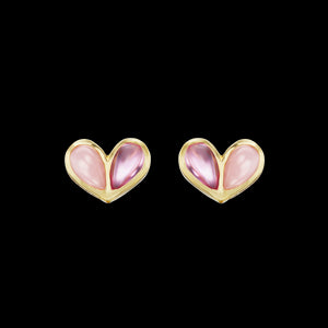 Sweetheart Studs in Pink Sapphire and Opal