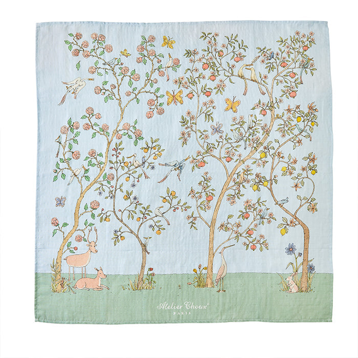 Atelier Choux Carré – In Bloom Blue Swaddle