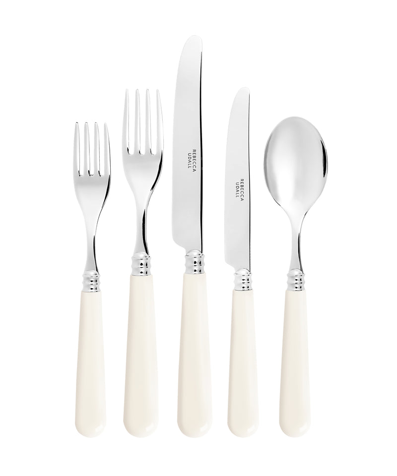 Altea Pale Ivory and Stainless Steel Flatware, Set of 5