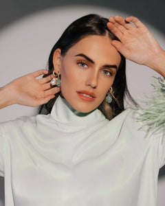 Pavé Huggie Hoops in Gold - Loren Hope
