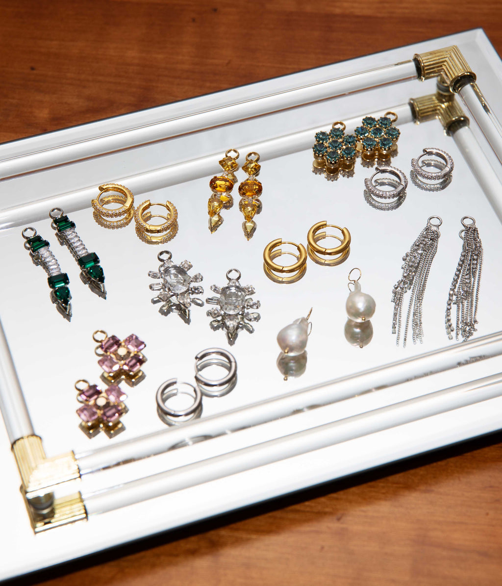 Pavé Huggie Hoops in Gold - Loren Hope