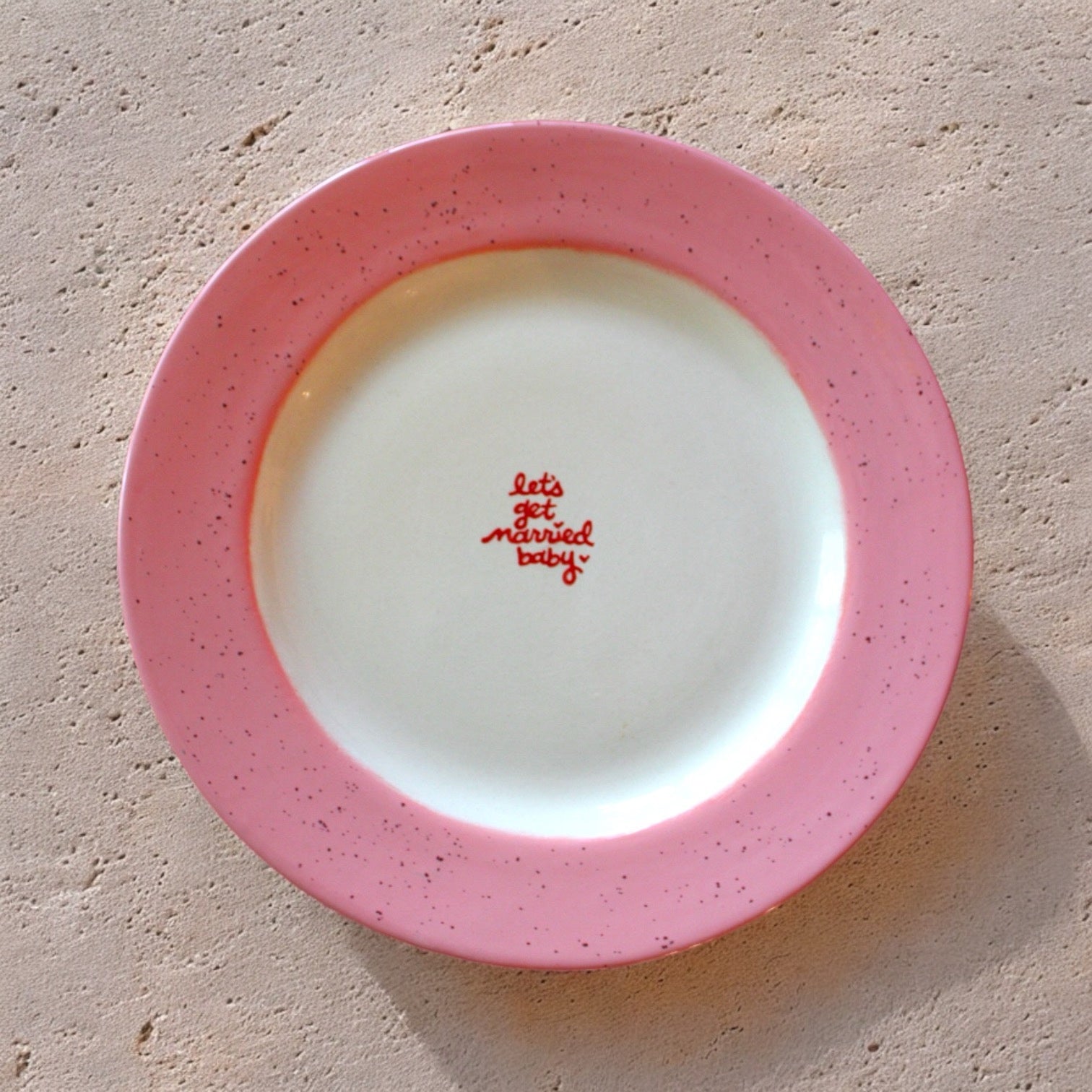 Hand-painted “Get Married Baby” Cake Plate