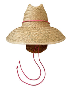 Begonia Sun Hat in Neon Pink Lanyard with Rose Quartz Toggle