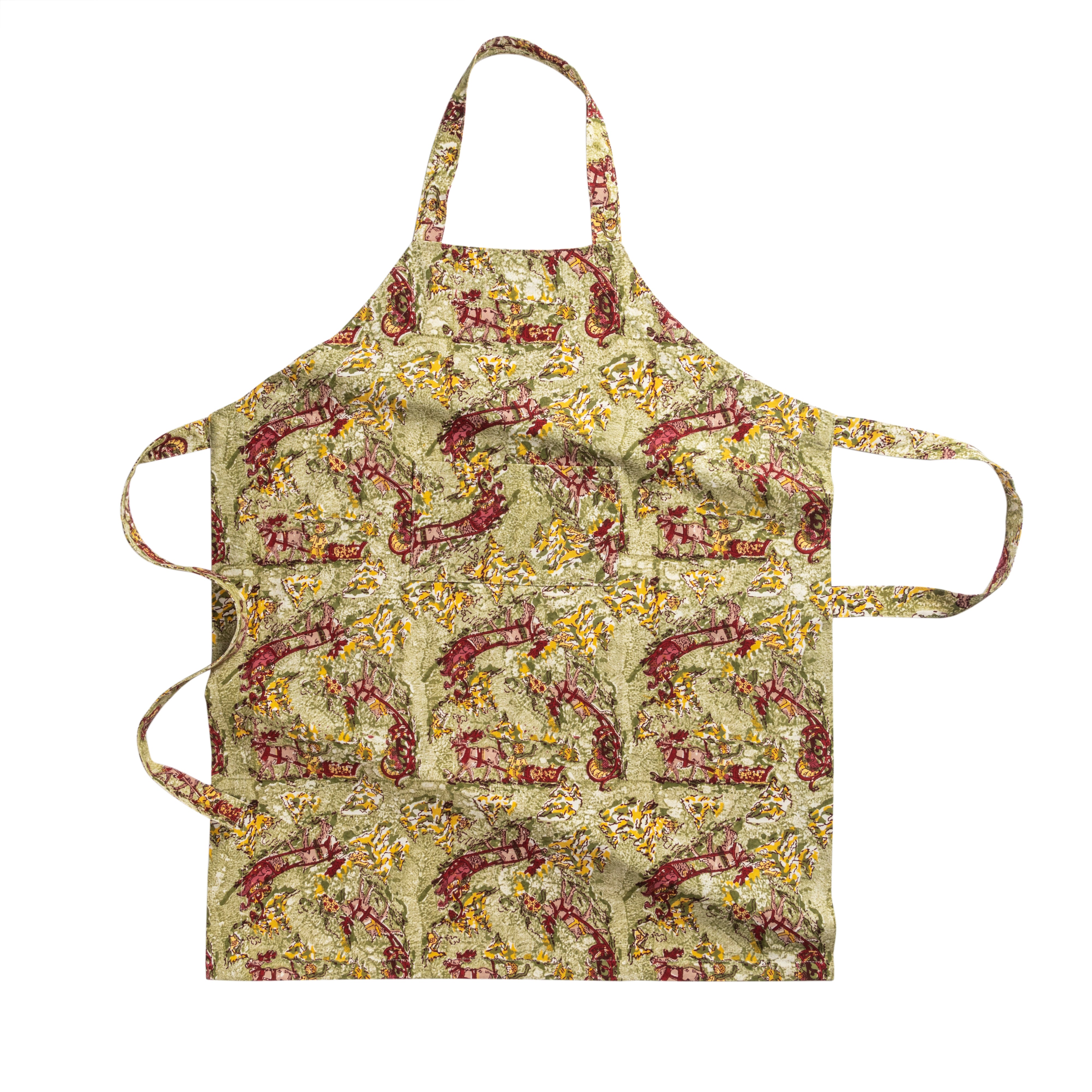 Renne Reindeer Apron in Red & Green