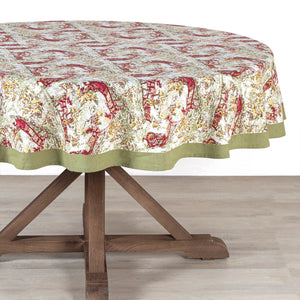 Renne Reindeer Tablecloth in Red & Green