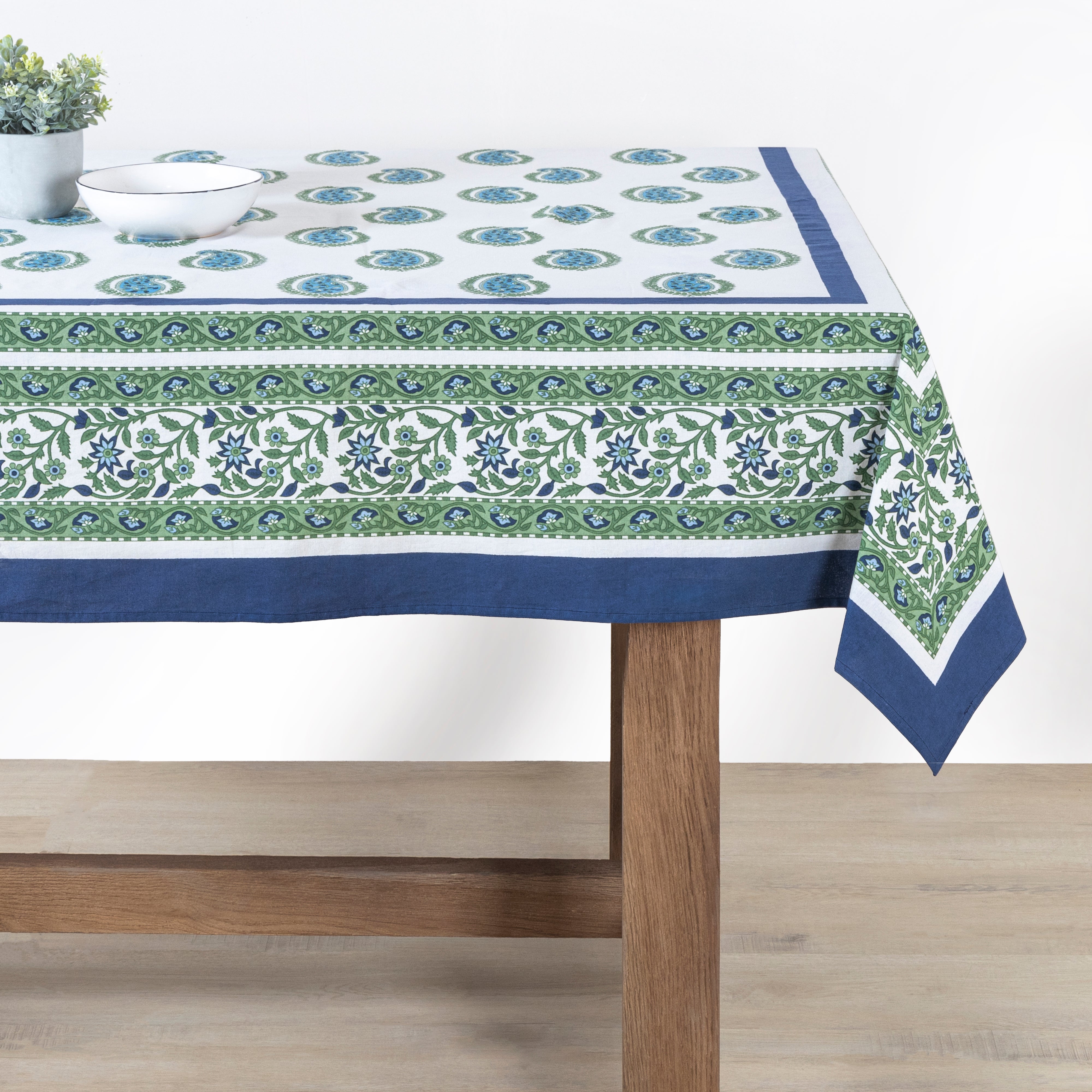 Cassis Tablecloth in Blue & Green