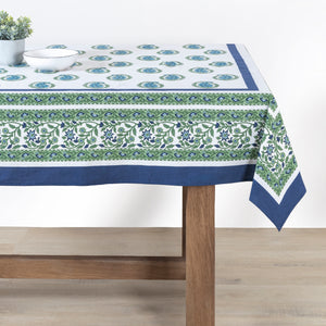 Cassis Tablecloth in Blue & Green