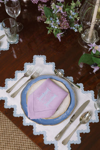 Monogram Purple Linen Napkins