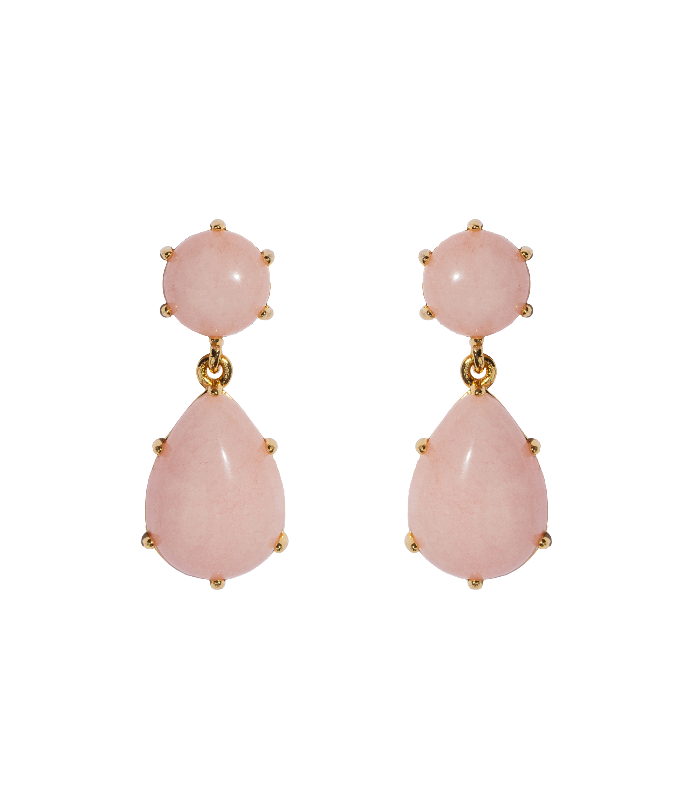 Elia Drop Earrings in Rose Quartz - Loren Hope