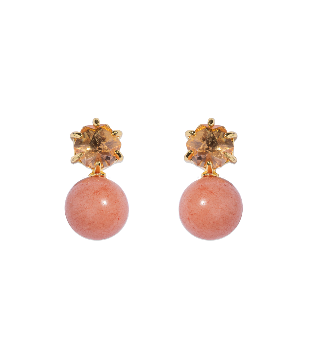 Sabine Studs in Coral - Loren Hope