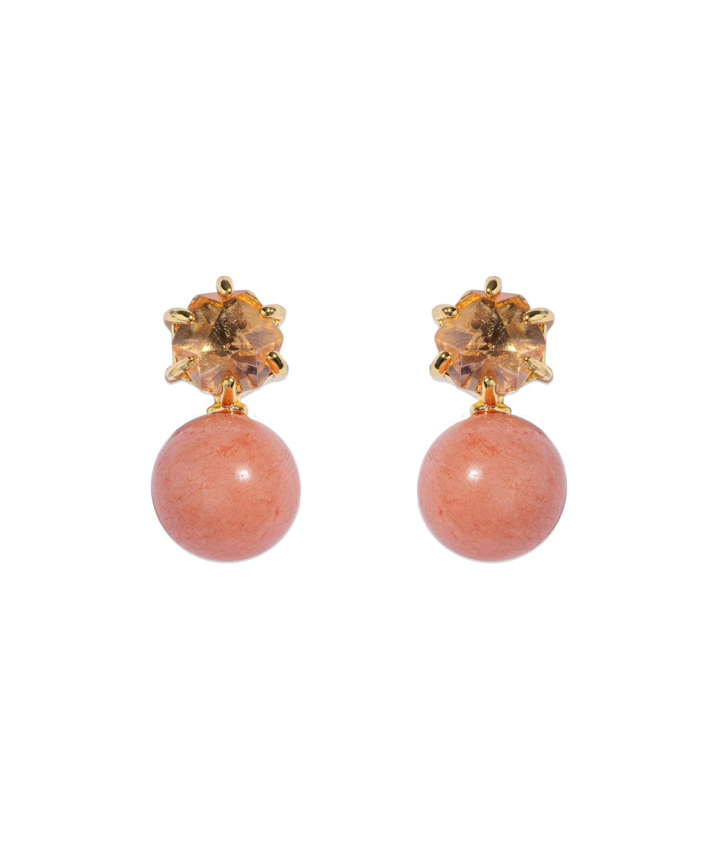 Sabine Studs in Coral - Loren Hope