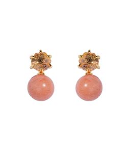 Sabine Studs in Coral - Loren Hope