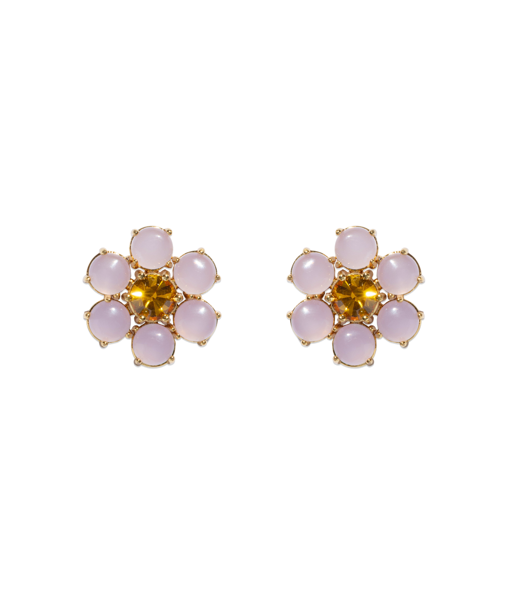 Emeline Flower Studs in Lavender - Loren Hope
