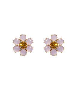 Emeline Flower Studs in Lavender - Loren Hope