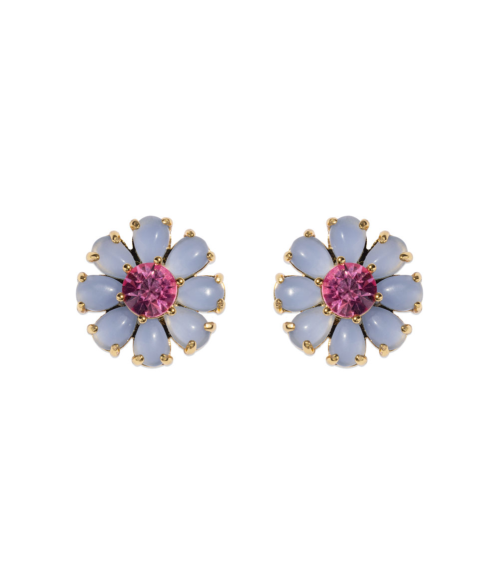 Emeline Flower Studs in Blue - Loren Hope