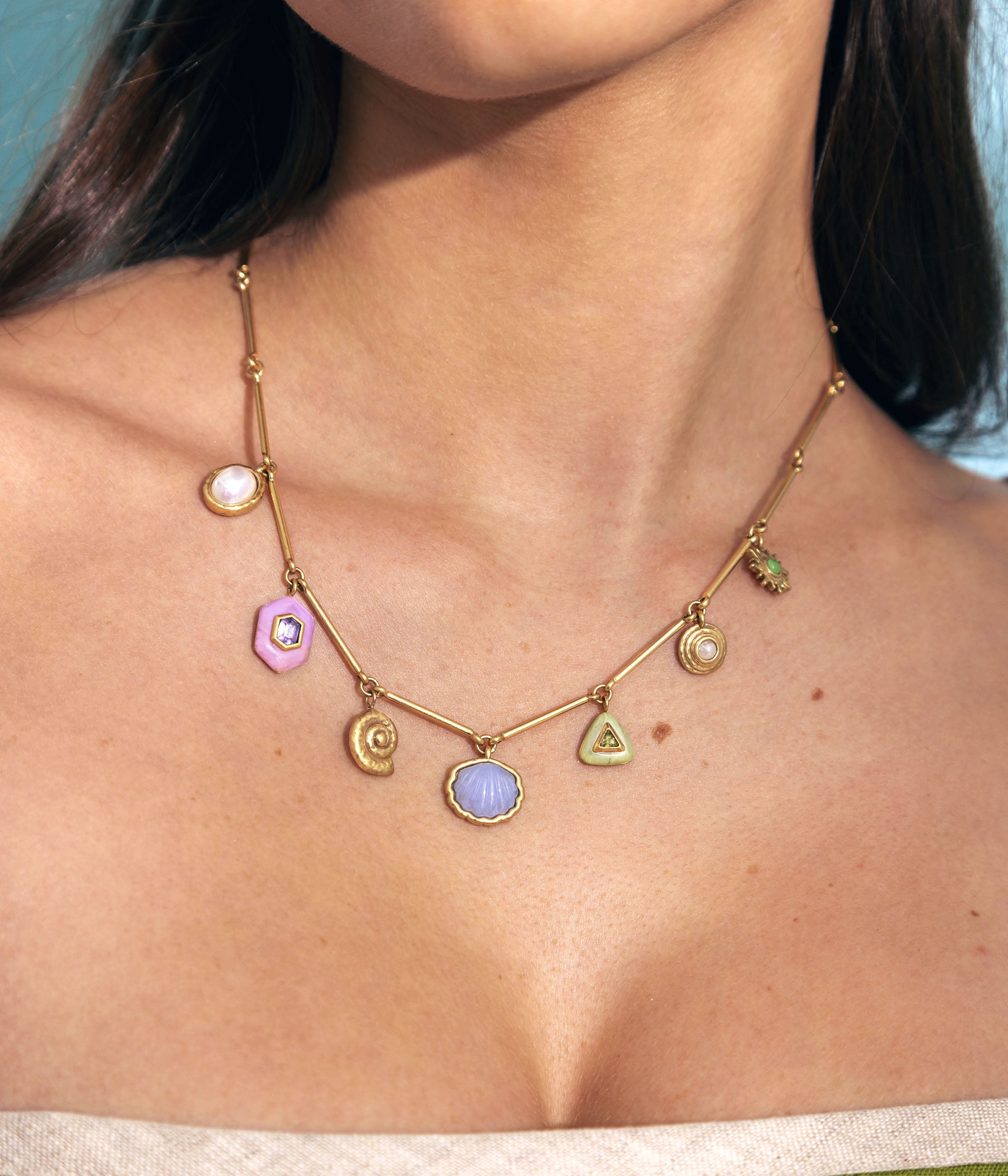 Marbella Charm Necklace in Multi