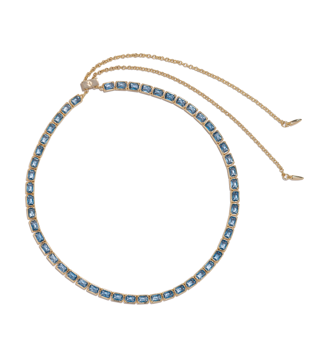Liza Slider Necklace in Smoked Sapphire