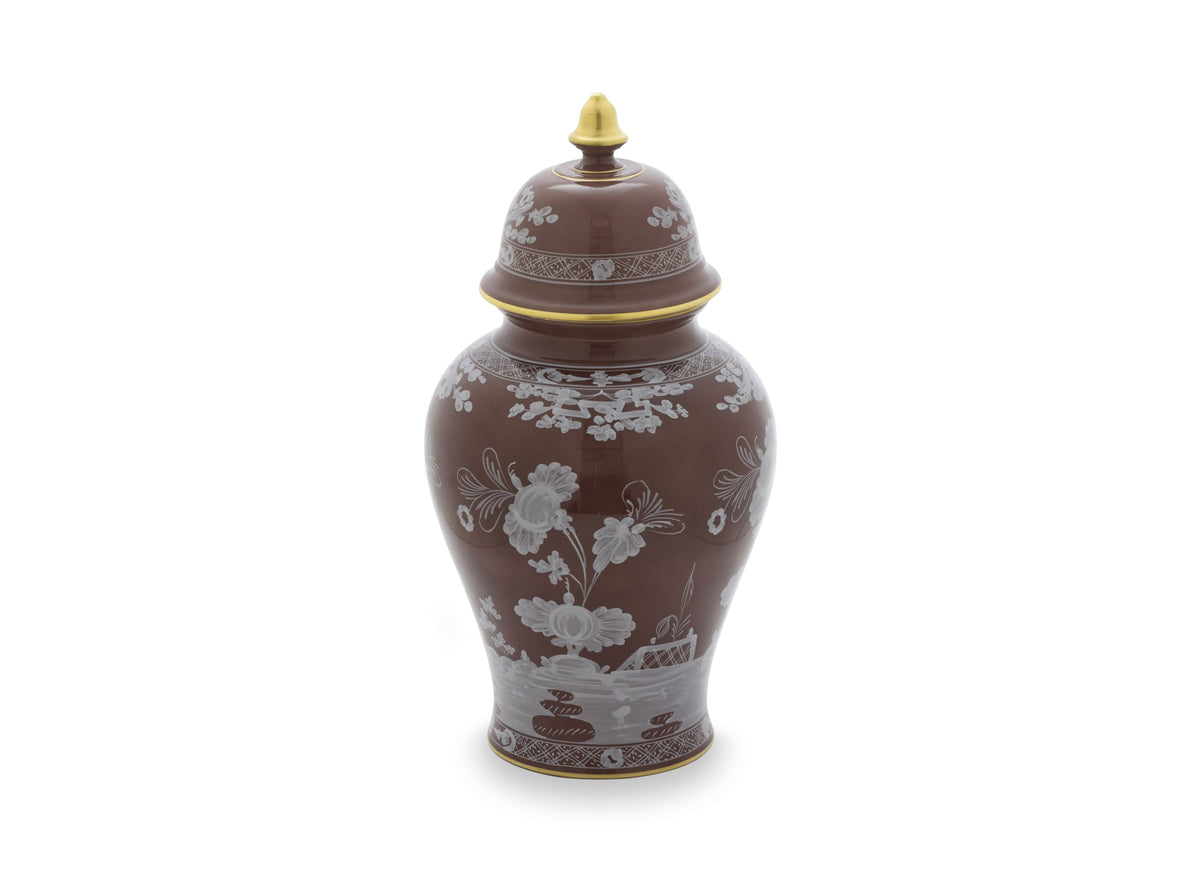 Oriente Italiano Potiche Vase With Cover in Castagna