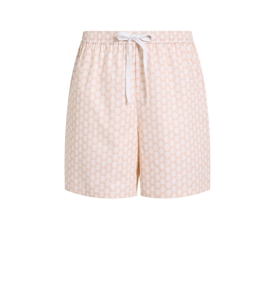 The Leo Short in Pale Coral Baroque Shell Cotton Sateen