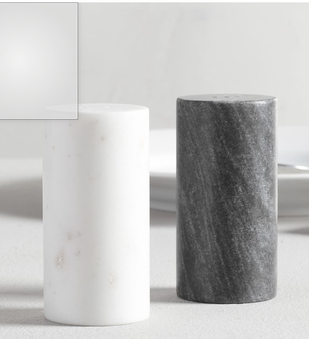 Black & White Marble Salt & Pepper Shakers