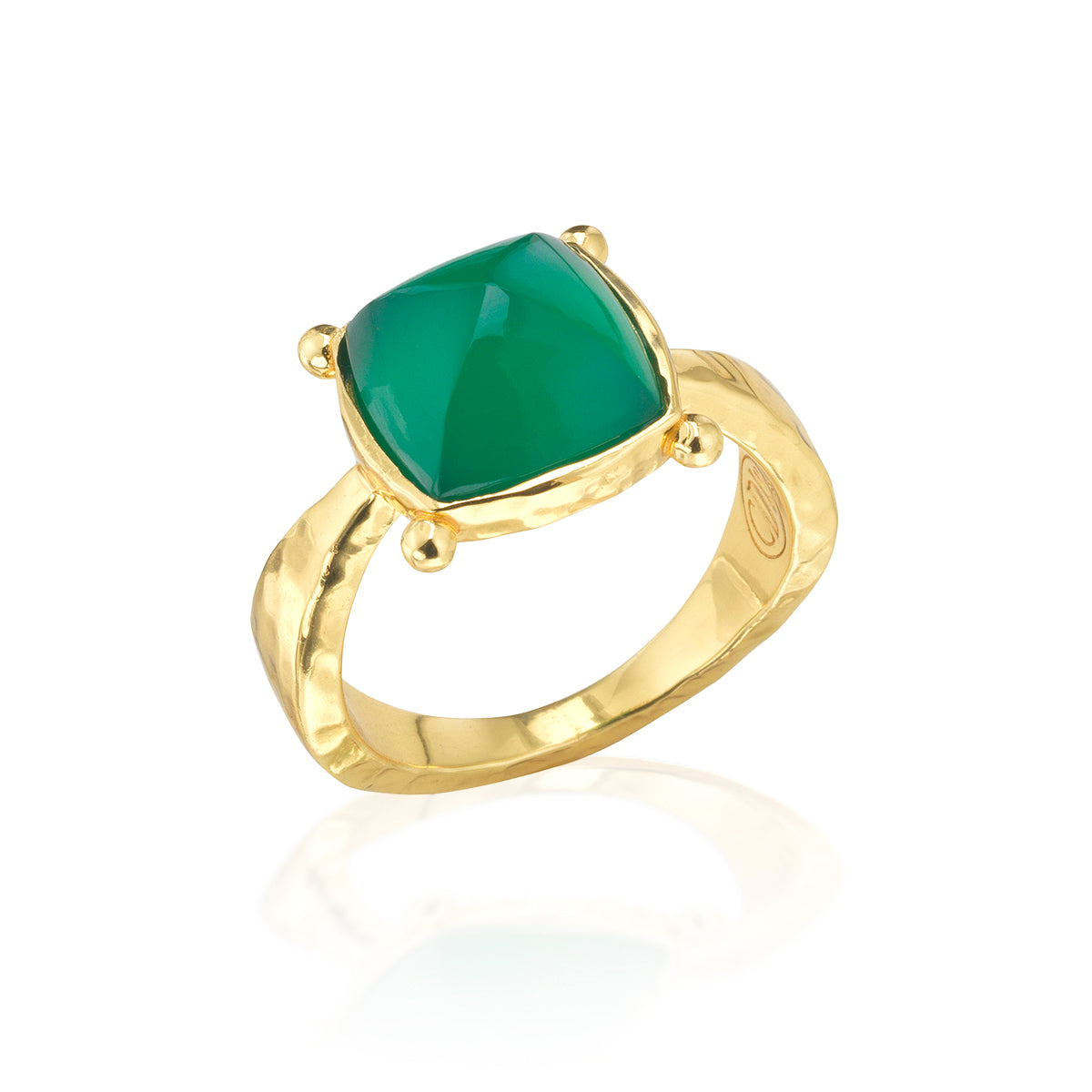 Mystic Eye Gem Ring in Green Onyx