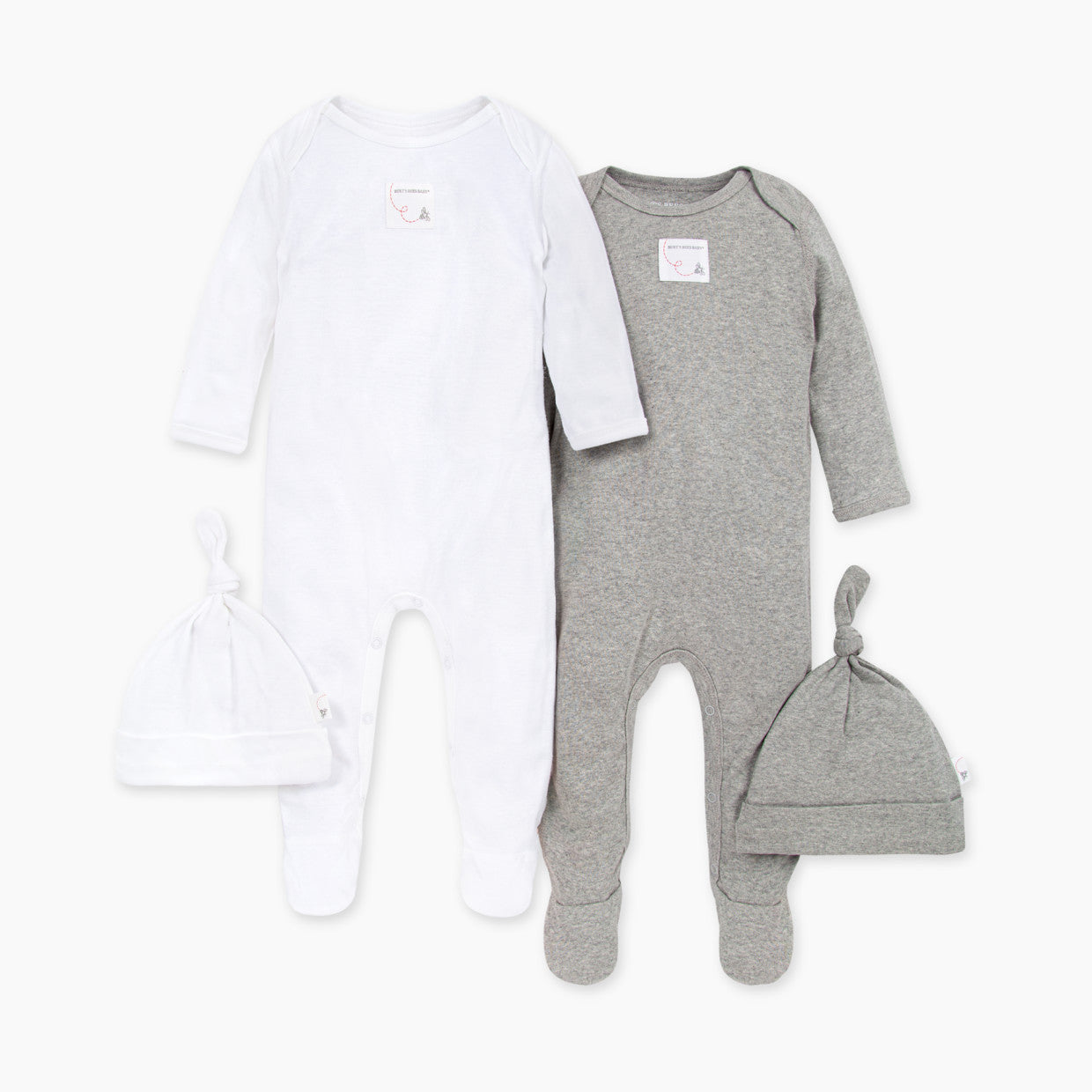 Burt's Bees BabyOrganic Footed Coverall & Knot Top Hat (2 Pack)