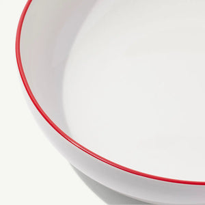 Serving Bowl in Red Rim