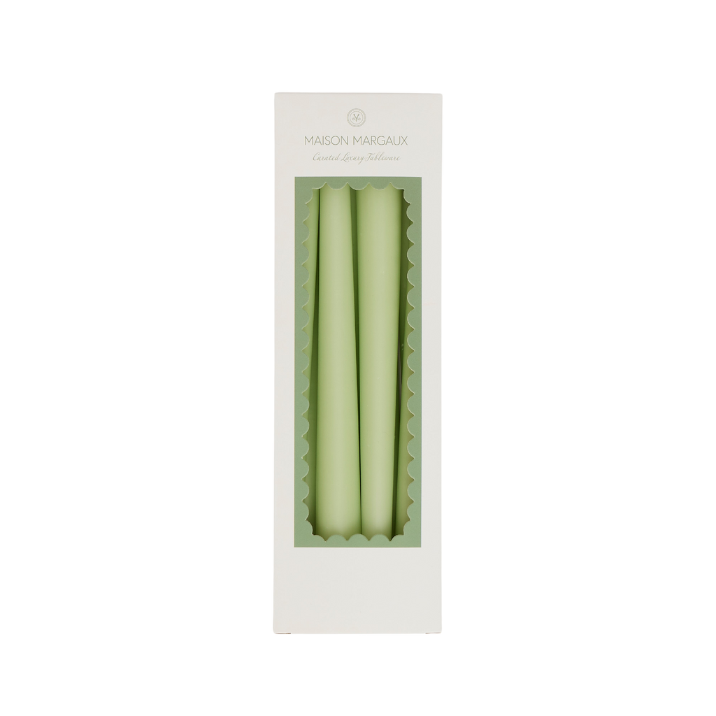 Spearmint Green Tapered Candles, Set of 8