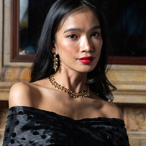 Golden Laurel Dangle Earrings