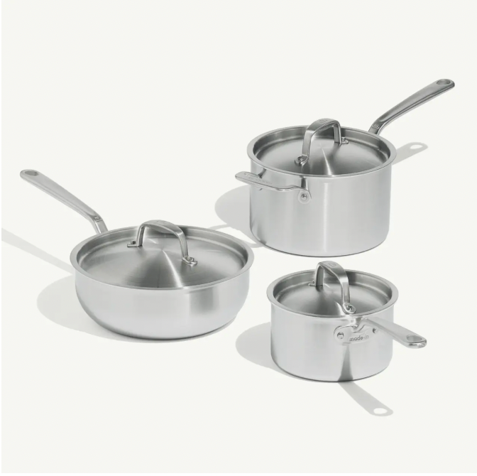 3-Piece Stainless Saucepan Set